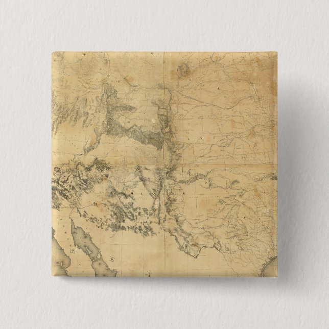 Macaron Carré 5 Cm Carte du territoire des États-Unis (Devant)