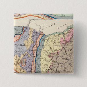 Macaron Carré 5 Cm Carte géologique de l'Ohio