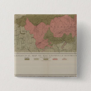 Macaron Carré 5 Cm Carte géologique du district de Knoxville