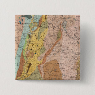 Macaron Carré 5 Cm Carte géologique du New Hampshire 2
