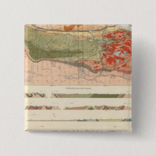 Macaron Carré 5 Cm Carte géologique générale du district de Marque