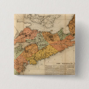 Macaron Carré 5 Cm Carte minérale de l'église de la Nouvelle-Écoss