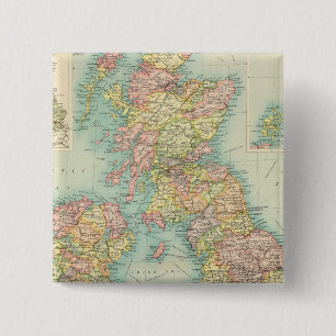 Macaron Carré 5 Cm Carte politique des îles britanniques