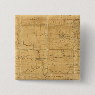 Macaron Carré 5 Cm Carte postale du territoire du Dakota