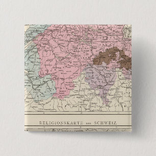 Macaron Carré 5 Cm Carte religieuse et linguistique de la Suisse