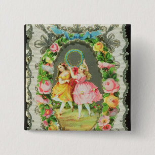 Macaron Carré 5 Cm Carte victorienne de Valentine