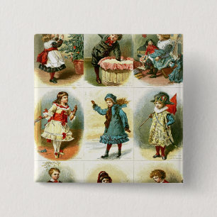 Macaron Carré 5 Cm Cartes de Noël
