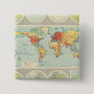 Macaron Carré 5 Cm Cartographie du monde