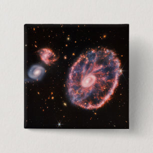 Macaron Carré 5 Cm Cartwheel Galaxy JWST James Webb Télescope spatial