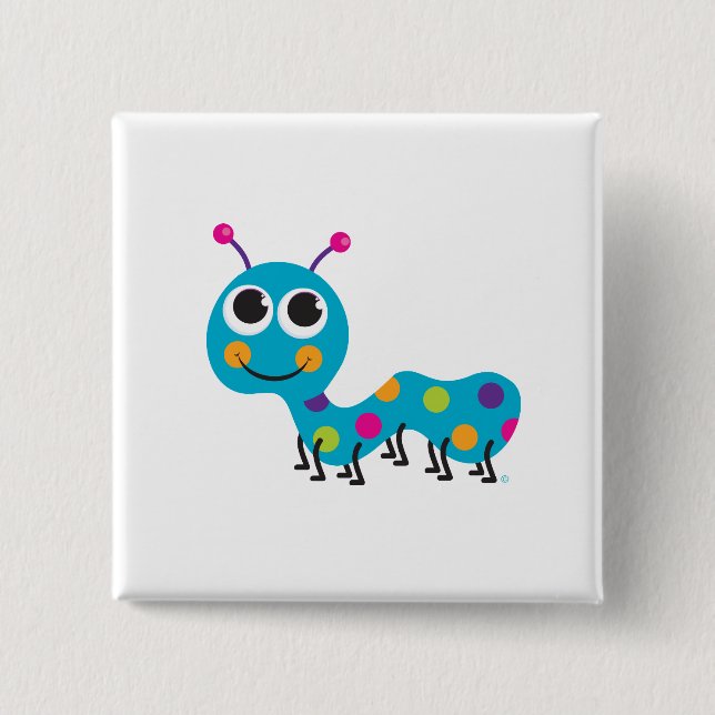 Macaron Carré 5 Cm Caterpillar se boutonnent (Devant)