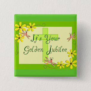 Macaron Carré 5 Cm Catholic Nun Golden Jubilee Cards