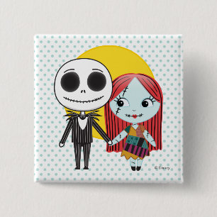 Macaron Carré 5 Cm Cauchemar avant Noël  Jack et Sally Emoji