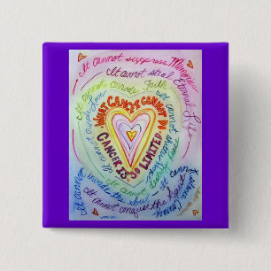 Macaron Carré 5 Cm Ce que le cancer ne peut pas faire Pins ou Boutons