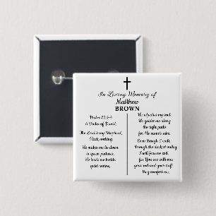 Macaron Carré 5 Cm Célébration de la vie Verset de la Bible Souvenir 