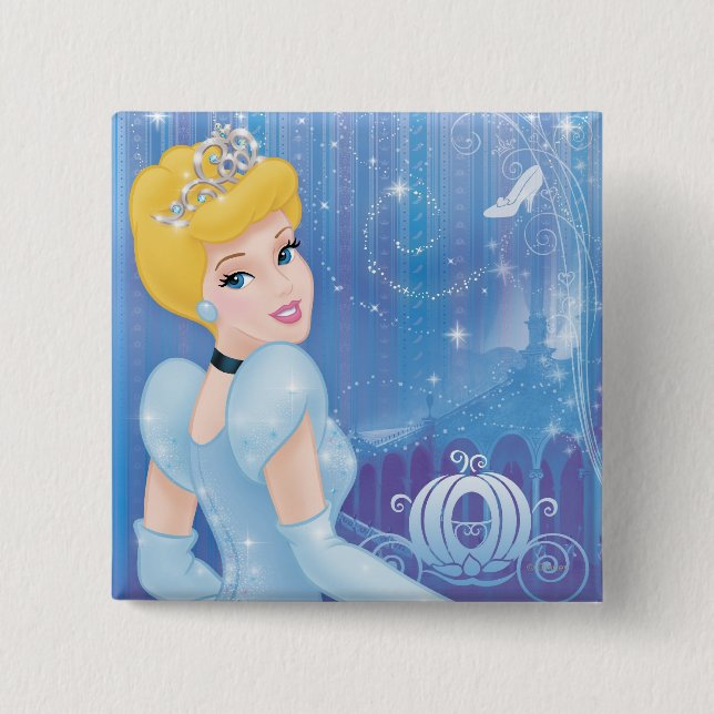 Macaron Carré 5 Cm Cendrillon princesse (Devant)