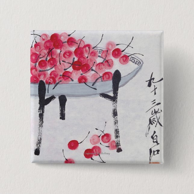 Macaron Carré 5 Cm Cerises (Devant)