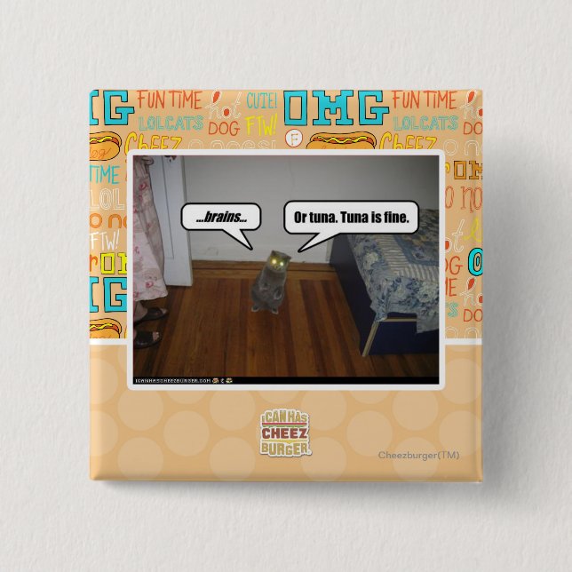 Macaron Carré 5 Cm cerveaux (Devant)