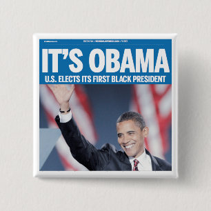 Macaron Carré 5 Cm C'est bouton de titre d'Obama