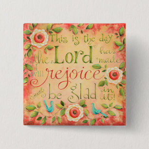 Macaron Carré 5 Cm C'est le bouton de carré de vers de bible de jour