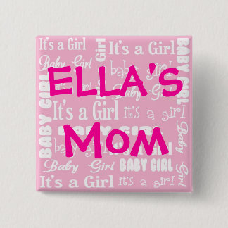 Macaron Carré 5 Cm C'est un bouton de fille