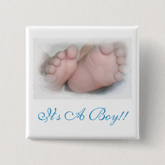 Macaron Carré 5 Cm C'est un garçon ! ! Bouton