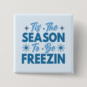 Macaron Carré 5 Cm Cette saison pour être Freezin - Hiver amusant