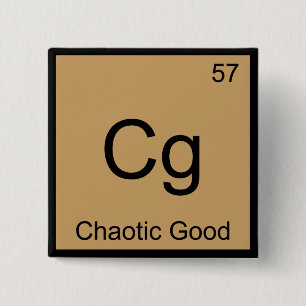 Macaron Carré 5 Cm Cg - Chaotique Bon Symbole d'élément de chimie drô