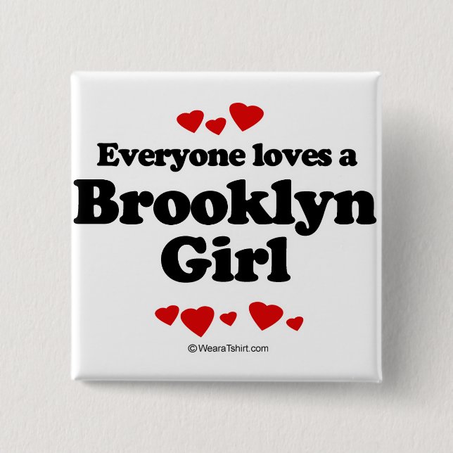 Macaron Carré 5 Cm Chacun aime une fille de Brooklyn (Devant)