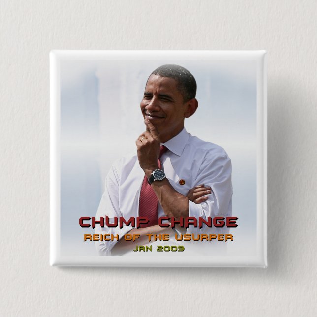 Macaron Carré 5 Cm Changement d'idiot (Obama) (Devant)