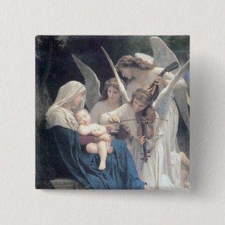 Macaron Carré 5 Cm Chanson de la religion antique de bébé de peinture