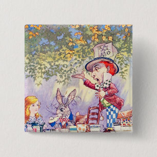 Macaron Carré 5 Cm Chansons d'Alice : Un thé fou