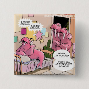Macaron Carré 5 Cm Chanter Walrus Parents inquiets Drôle