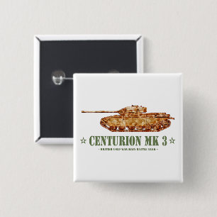Macaron Carré 5 Cm Char Centurion MK 3 britannique MBT de la guerre f