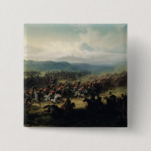 Macaron Carré 5 Cm Charge de la brigade légère, le 25 octobre 1854