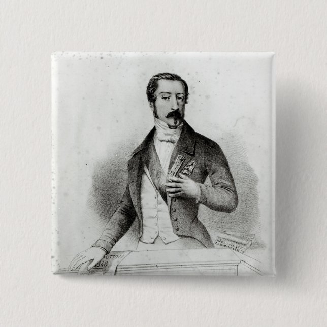 Macaron Carré 5 Cm Charles Louis Napoleon Bonaparte (Devant)