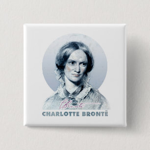 Macaron Carré 5 Cm Charlotte Bronte Richmond Peinture Portrait