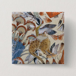 Macaron Carré 5 Cm Chasse de Nebamun dans les marais avec son épouse