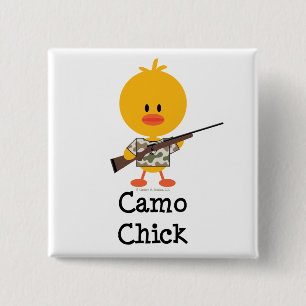 Macaron Carré 5 Cm Chasse du bouton de poussin de Camo de fusil