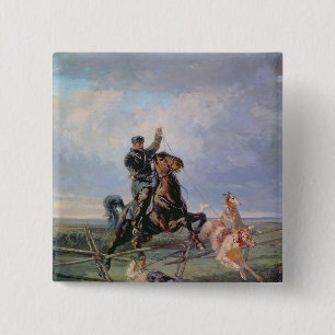 Macaron Carré 5 Cm Chasseur avec les barzoïs, 1872