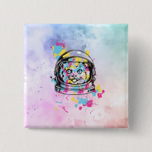 Macaron Carré 5 Cm Chat Astronaute