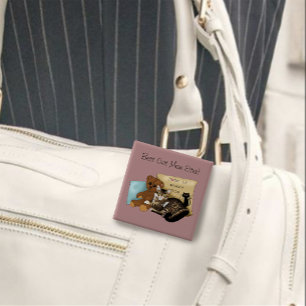 Macaron Carré 5 Cm Chat de la Fête des Mères