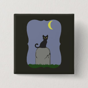 Macaron Carré 5 Cm Chat d'Halloween éffrayant