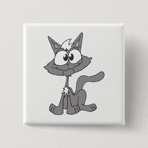 Macaron Carré 5 Cm Chat gris