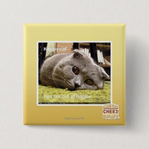 Macaron Carré 5 Cm Chat heureux, hors d'heureux