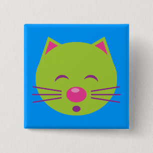 Macaron Carré 5 Cm Chat vert dormant