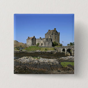 Macaron Carré 5 Cm Château d'Eilean Donan, Écosse. Le célèbre Eilean 