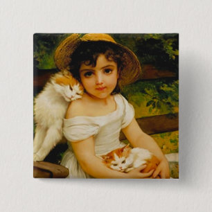 Macaron Carré 5 Cm Chats Art Déco