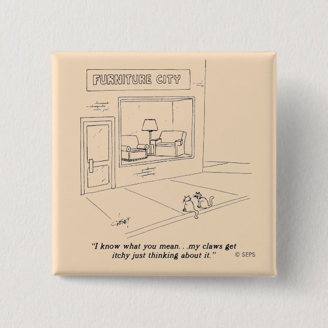 Macaron Carré 5 Cm Chats griffant des meubles (Devant)