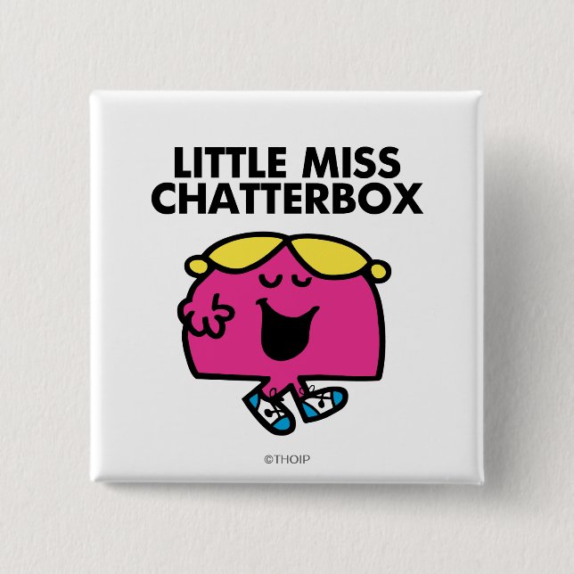 Macaron Carré 5 Cm Chatter Avec Little Miss Chatterbox (Devant)