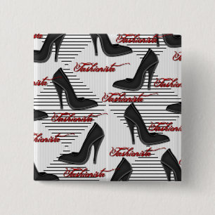 Macaron Carré 5 Cm Chaussures noires-Fashionista-Button